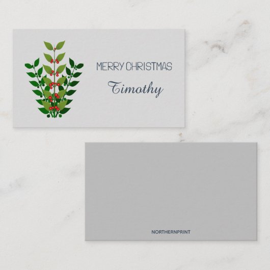 Carte De Placement Branches et baies modifiables Noël (Devant / Derrière)