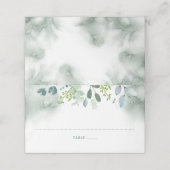 Carte De Placement Branches Feuilles vertes aquarelles (Extérieur déplié)