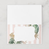 Carte De Placement Brayures roses tropicale plm plage chic mariage (Extérieur déplié)