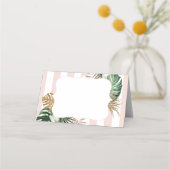 Carte De Placement Brayures roses tropicale plm plage chic mariage (Devant)