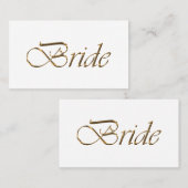 Carte De Placement Bride Elegant or script Réservé table Mariage (Devant / Derrière)