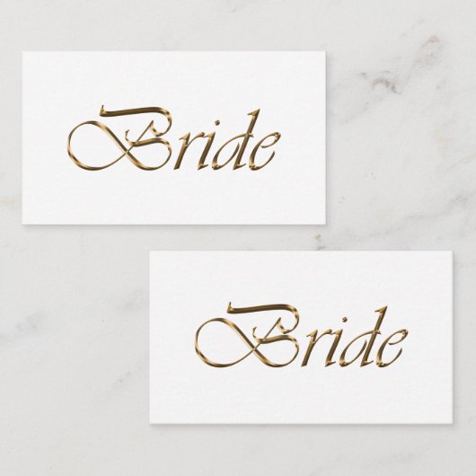 Carte De Placement Bride Elegant or script Réservé table Mariage (Devant / Derrière)