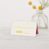 Carte De Placement Bright BoldTypography Mariage moderne (Dos)