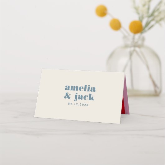 Carte De Placement Bright BoldTypography Mariage moderne (Devant)
