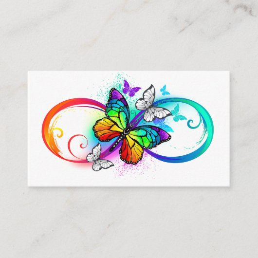 Carte De Placement Bright infinity with rainbow butterfly (Devant)