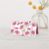 Carte De Placement Bright Pink Rose Wedding (Dos)