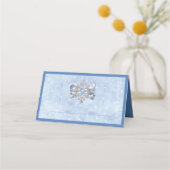 Carte De Placement Brochure Blue Snowflake Table de vacances Carte de (Devant)