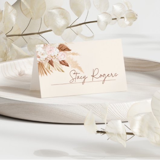 Carte De Placement Brunt Umber Pampas Grass Mariage Carte de la place