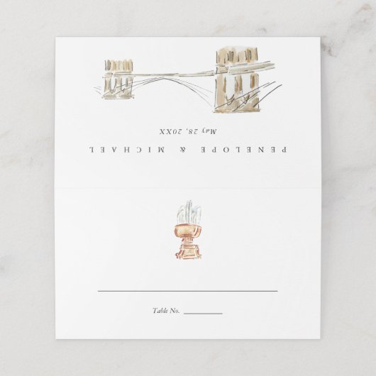 Carte De Placement Bryant Park Fountain New York Mariage (Extérieur déplié)