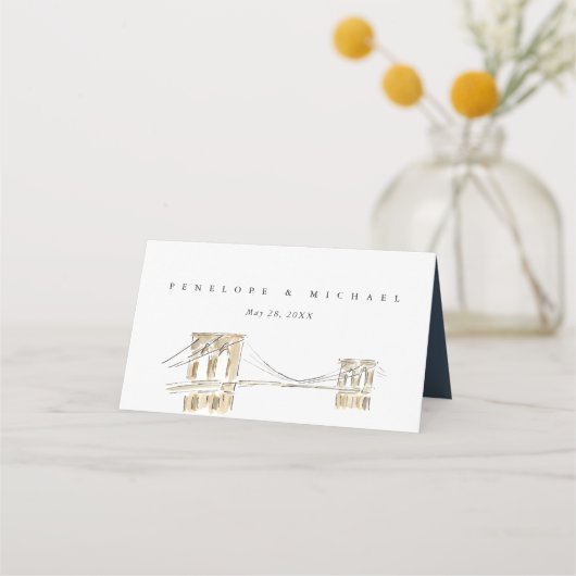 Carte De Placement Bryant Park Fountain New York Mariage (Dos)