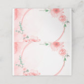 Carte De Placement Budget blanc mariage à fleurs rose (Extérieur déplié)