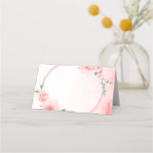 Carte De Placement Budget blanc mariage à fleurs rose (Dos)