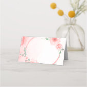Carte De Placement Budget blanc mariage à fleurs rose (Devant)