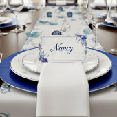 Carte De Placement Budget blanc mariage fleuri violet et bleu