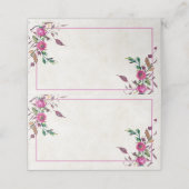 Carte De Placement Budget blanc mariage floral rose (Extérieur déplié)
