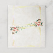 Carte De Placement Budget vierge Joli rose et mariage or (Extérieur déplié)