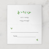 Carte De Placement Bufs roses sur Mariage Ivy vert (Extérieur déplié)