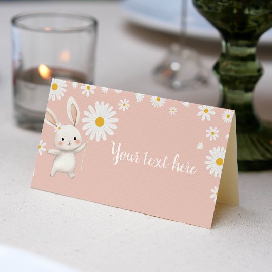 Carte De Placement Bunny Daisy Girl Birthday Party Place Card