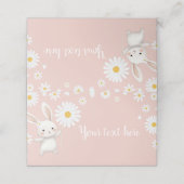 Carte De Placement Bunny Daisy Girl Birthday Party Place Card (Extérieur déplié)