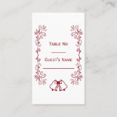 Carte De Placement Burgundy Bells Scrollwork Design Mariage (Devant)