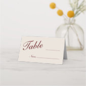 Carte De Placement Burgundy Blank Wedding Place Cards (Devant)