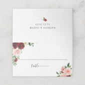 Carte De Placement Burgundy Blush FlorMariage (Extérieur déplié)