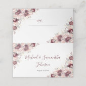 Carte De Placement Burgundy Blush Peony et Mariage Rose (Extérieur déplié)
