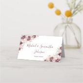 Carte De Placement Burgundy Blush Peony et Mariage Rose (Devant)