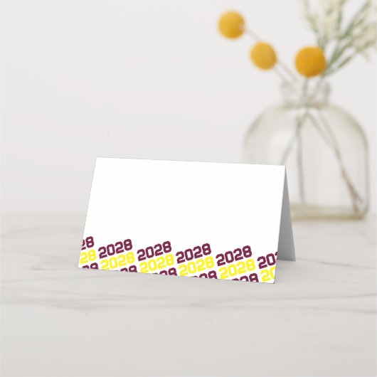 Carte De Placement Burgundy & Jaune Grad Classe Année Pliage Aliments (Devant)