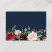 Carte De Placement Burgundy & Navy Floral Devinez Combien De Baisers (Dos)