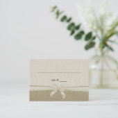 Carte De Placement Burlap et Bow Rustic Country Seating Card (Debout devant)