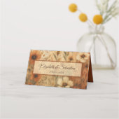 Carte De Placement Burnt Sienna Boho Floral Elegant Wedding Write-In (Dos)
