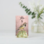 Carte De Placement Cactus aquarelle avec Mariage d'oiseaux Wren (Debout devant)