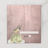 Carte De Placement Cactus aquarelle avec Mariage d'oiseaux Wren (Extérieur déplié)