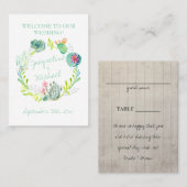 Carte De Placement Cactus du désert Table à feuilles succulentes Plac (Devant / Derrière)