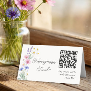 Carte De Placement Cadeau de Mariage au Miel de Fleur Sauvage Pressé