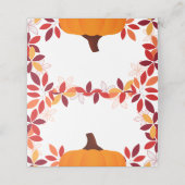 Carte De Placement Cadre Citrouille Feuille de couleur mignonne (Extérieur déplié)