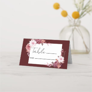 Carte De Placement Cadre de fleurs d'automne