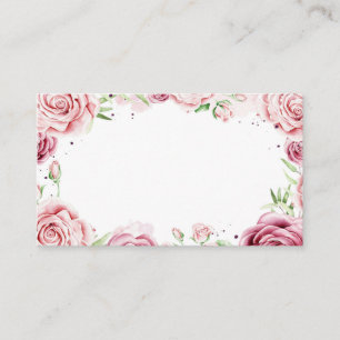 Carte De Placement Cadre de roses en aquarelle rose Mariage
