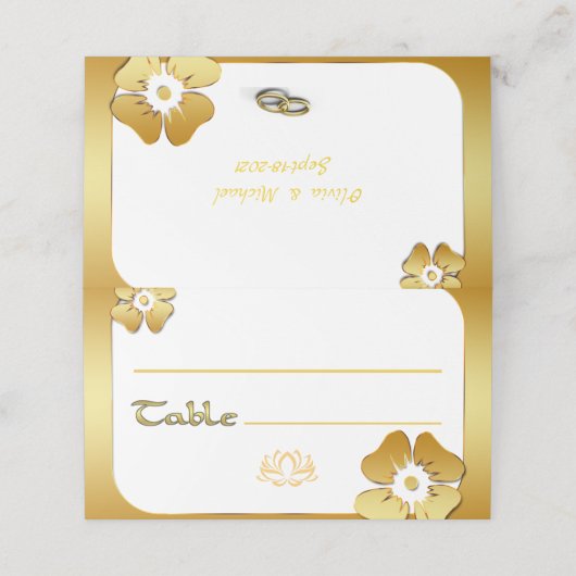 Carte De Placement Cadre doré (Extérieur déplié)