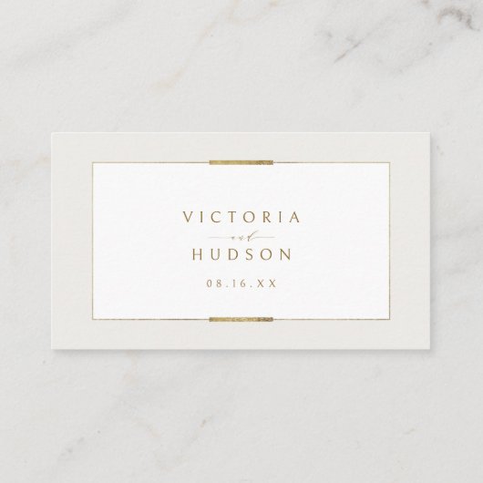 Carte De Placement Cadre Elegance Simple Moderne Détails Mariage (Dos)