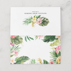 Carte De Placement Cadre floral tropical aquarelle personnalisé