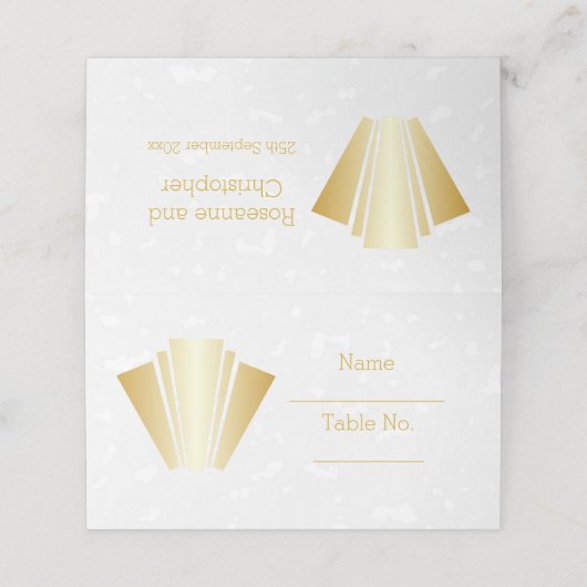 Carte De Placement Cadre mariage Gold Art Déco Design (Extérieur déplié)