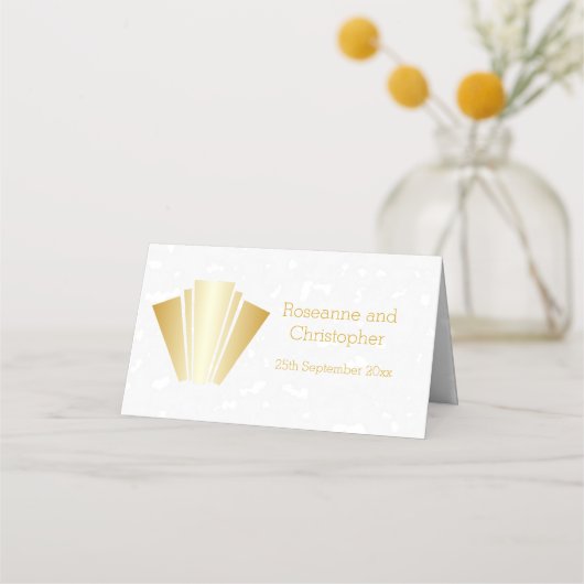 Carte De Placement Cadre mariage Gold Art Déco Design (Dos)