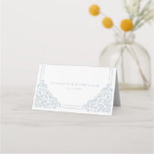 Carte De Placement Cadre orange bleu vintage (Dos)