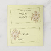 Carte De Placement Cadre rose - Mariage jaune céleste (Extérieur déplié)