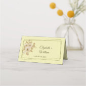 Carte De Placement Cadre rose - Mariage jaune céleste (Dos)