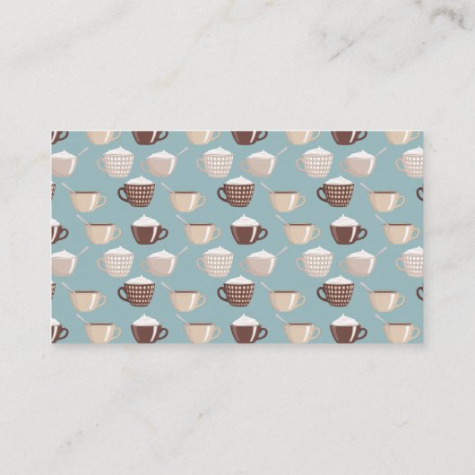 Carte De Placement café Cups Crème Caféine Lover Pastel Bleu Brown (Dos)
