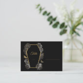 Carte De Placement Café Rose noir et or Mariage gothique plat (Debout devant)