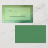Carte De Placement Calligraphie aquarelle verte tranquille (Devant / Derrière)